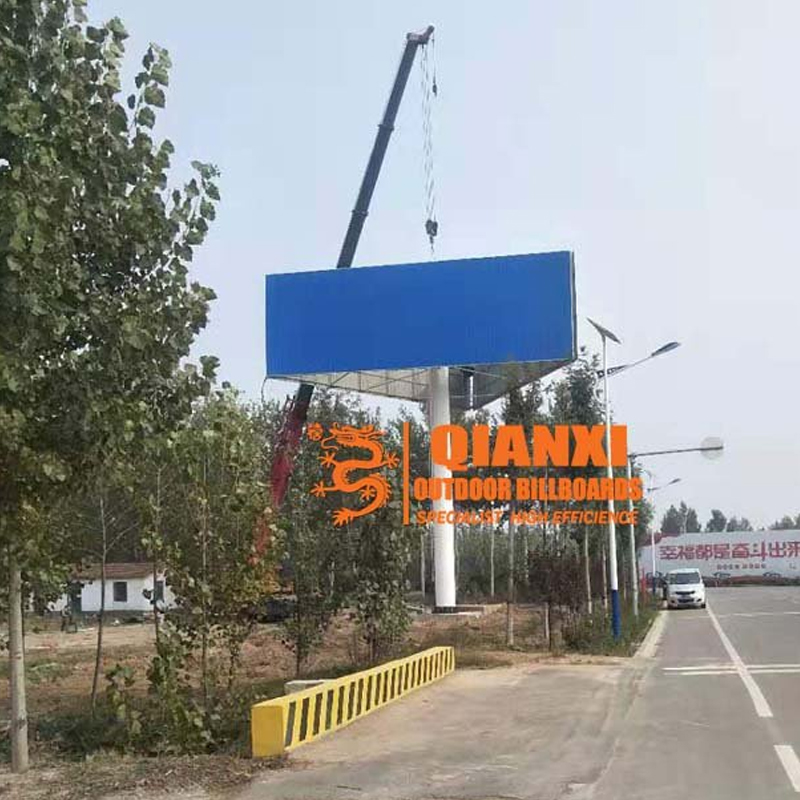 ON-SITE CONSTRUCTION OF 3-FACED BILLBOARD
